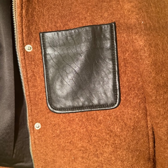 Club Monaco Cropped Leather Combo Jacket - Picture 2 of 5